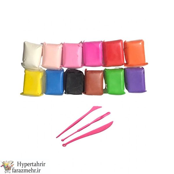 خمیر مجسمه سازی سبک کلی (Caly ) هوا خشک  12 رنگ