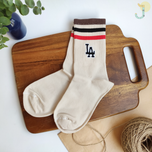 جوراب ساقدار کش انگلیسی یونیسکس طرح LA سه خط رنگی برند دومینو