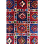 فرش دستباف سایز قالیچه سه متری(تمام پشم یلمه طرح اسپرت دور خلوت خشتی)کد 1677