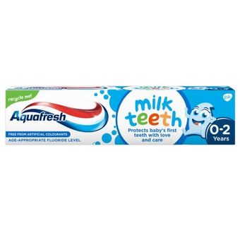 خمیر دندان بچه آکوافرش Aquafresh مدل milk teeth دندانهای شیری حجم ۵۰ میل