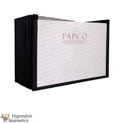 اکسپندینگ فایل رومیزی پاپکو (Papco ) کد 2X-13 Pockets  رنگبندی (مشکی - طوسی تیره )