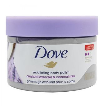 اسکراب بدن داو Dove حاوی لوندر و شیر نارگیل حجم 298گرم