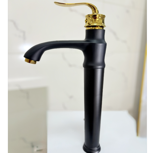 شیر روشویی پایه بلند اسناپل مدل بامبو | طراحی مدرن، بدنه برنجی، پرلاتور کاهنده مصرف آب