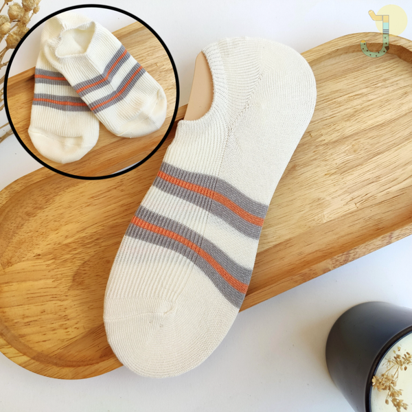 جوراب زیر قوزکی کبریتی زنانه میکس طوسی و نارنجی برند وارداتی