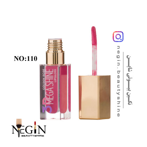 رژلب مایع مدل 3D Mega Shine گلدن رز اصل (شماره 101 تا 122)