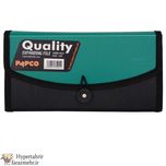 کیف چک فایل پاپکو ( Papco ) کد KCH-12R رنگبندی ( آبی - قرمز - زرد پرتقالی  - سبز - کرم )
