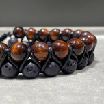 دستبند دو ردیفه چشم شاهین و لاوا