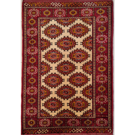 فرش دستباف ترکمن سایز ذرع و نیم (تمام پشم)