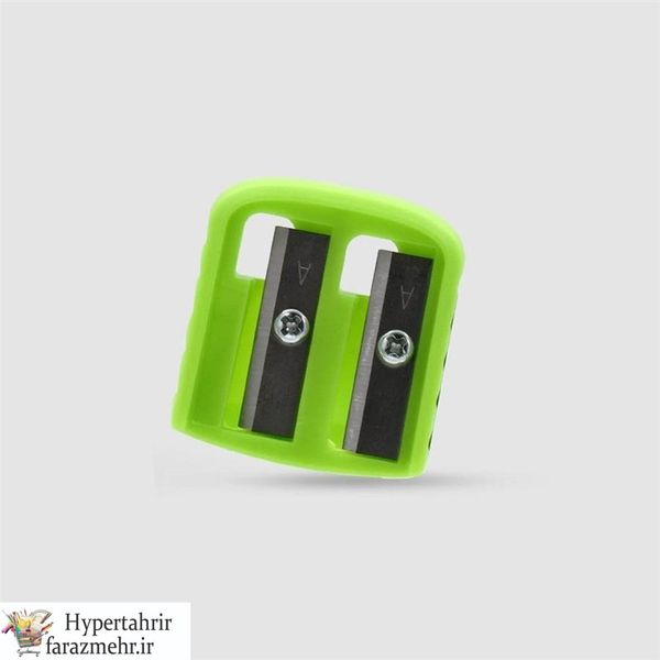 تراش اسکول فنس ( schoolfans )  پلاستیکی گریپ دو قلو   کد FA 92687 رنگبندی ( سبز - قرمز -آبی -زرد )
