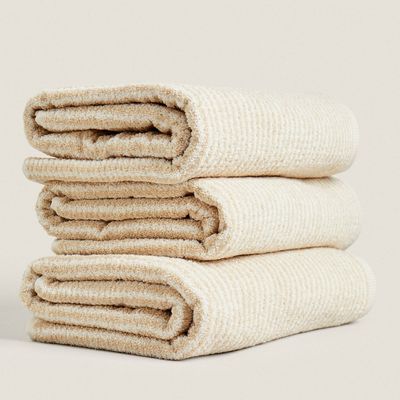 حوله دست و صورت زارا هوم طرح STRIPED DYED THREAD