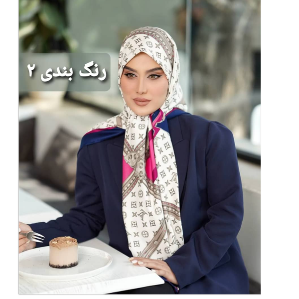 روسری ابریشم توییل طرح لوییز ویتون