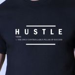 تیشرت مشکی مردانه مدل HUSTLE