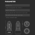 شارژر فندکی فست شارژ LDNIO C1 36W PD+QC3 + کابل Type-C