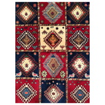 فرش دستباف یلمه سایز ذرع و نیم ( تمام پشم طرح خشتی) کد 5974