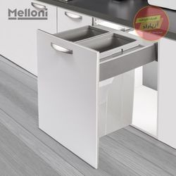 سطل زباله 2 قلو ریلی 70 لیتری 9006 ملونی