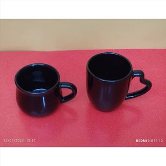 ماگ سرامیکی صادراتی مشکی بسته 2 عددی