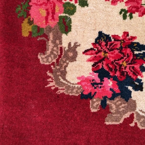 پادری دستباف تمام پشم (نقشه گل فرنگ ) کد 6063