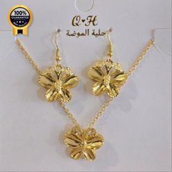 نیم ست گوشواره و گردنبند وارداتی به سبک عربی کد 2