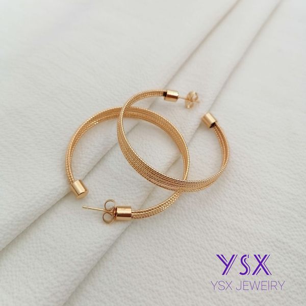 گوشواره طرح طلا ysx (دورنگ) کد 012017