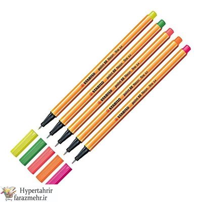 روانویس نوک نمدی استابیلو (STABILO) کد POINT 88 رنگبندی (فسفری-قهوه ای -طوسی روشن و تیره )