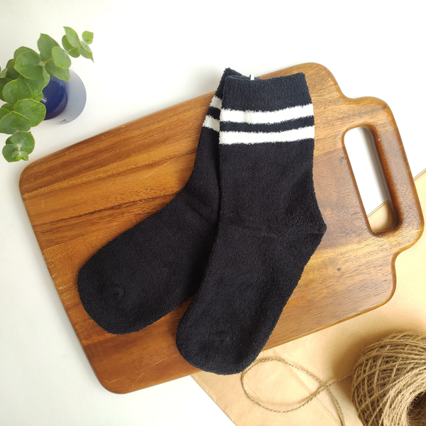 جوراب نیم ساق بوکله زنانه سفید مشکی برند COCO & HANA