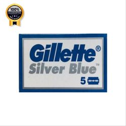 تیغ دو لبه ژیلت Gillette اورجینال مدل Silver blue هر بسته 5 عدد
