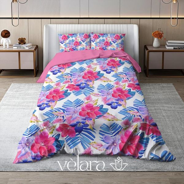 سرویس روتختی پارچه ترک برند ولارا طرح گل‌وگیاه کد R 338