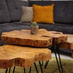 میز سه تکه چوب طبیعی توسکا مدل برکه