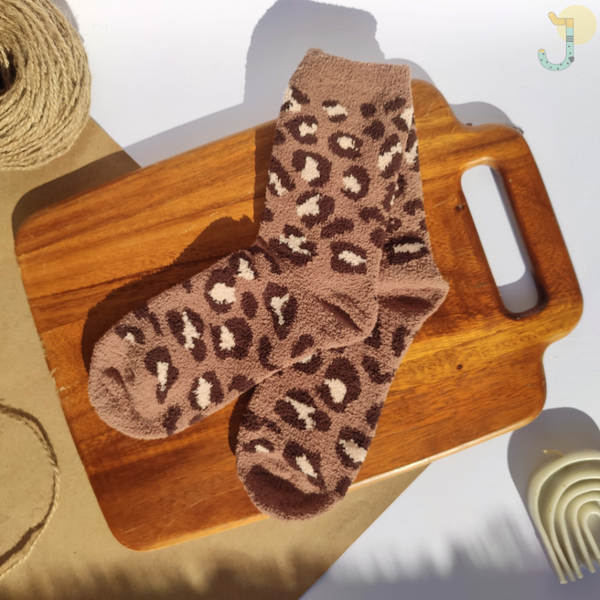 جوراب ساقدار بوکله زنانه طرح پلنگی برند COCO & HANA