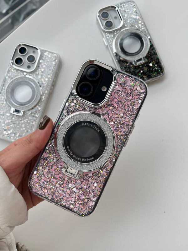 قاب گوشی آیفون گلیتر مگسیف استند شو🌌