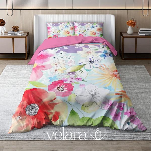 سرویس روتختی پارچه ترک برند ولارا طرح گل و گیاه کد R 185