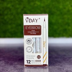 ماژیک ابرو قهوهای وی دی Vday اصلی گیاهی 48 ساعته ضد حساسیت فرمولاسیون و مواد آلمانی