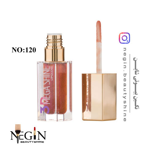 رژلب مایع مدل 3D Mega Shine گلدن رز اصل (شماره 101 تا 122)