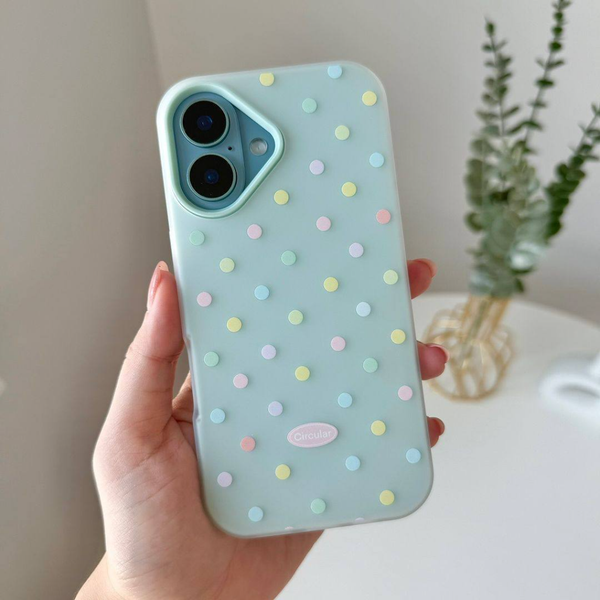 قاب آیفون خال خالی سیلیکونی پاستیلی🍓