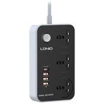 چند راهی 3 خانه برق ارت دار الدینیو SC3412 با کابل 2 متری + شارژر USB و Type-C
