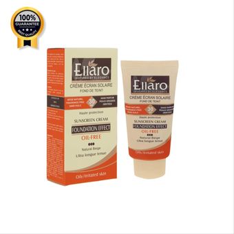 کرم ضدآفتاب رنگی الارو Ellaro اورجینال پوست چرب رنگبندی Spf30 حجم 40 میل