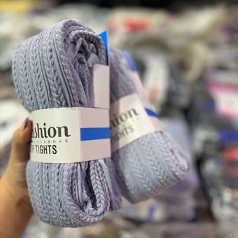 جوراب شلواری بافت گندم برند Fashion پارچه ترک رنگ طوسی