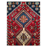 فرش دستباف سایز کناره دو متری زمینه لاکی (تمام پشم یلمه طرح حوضی یا ترنج)کد1042