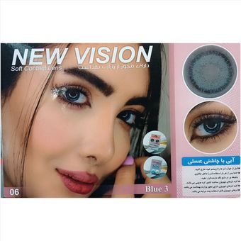 لنز رنگی نیوویژن New vision اورجینال مدل 500 ساعته رنگ آبی 3