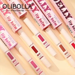 بالم لب براش دار ژله ای اولیبولا Olibolla اصلی آبرسان لب در 6 شماره (لیپ گلاس)