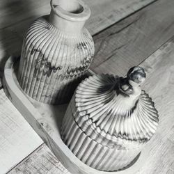 ست گلدان و شات شمع-قندان