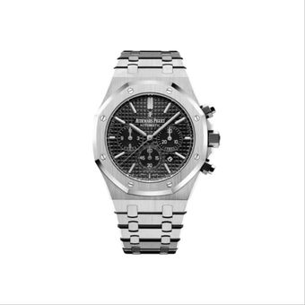 ساعت مچی مردانه اودمار پیگه سیلور صفحه مشکی کرنوگراف Audemars Piguet 8139