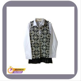 ست شومیز و جلیقه زنانه اسپرت سنتی کد اوژن مال طرح ۳