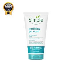ژل شوینده پاکسازی و سم زدا سیمپل Simple اورجینال مناسب پوست چرب حجم 150 میل