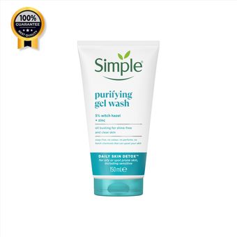 ژل شوینده پاکسازی و سم زدا سیمپل Simple اورجینال مناسب پوست چرب حجم 150 میل