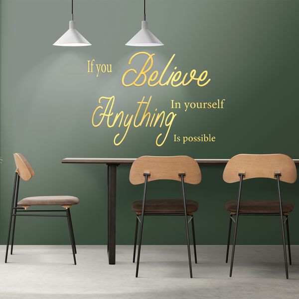 استیکر چوبی آرتافرین طرح "if you believe in yourself anything is possible"