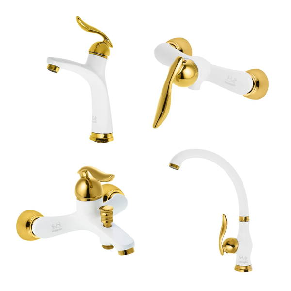 ست شیرآلات اسناپل مدل رُهام | طراحی مدرن، بدنه برنجی و پرلاتور کاهنده مصرف آب