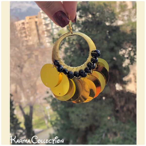 گوشواره پولکی طلایی