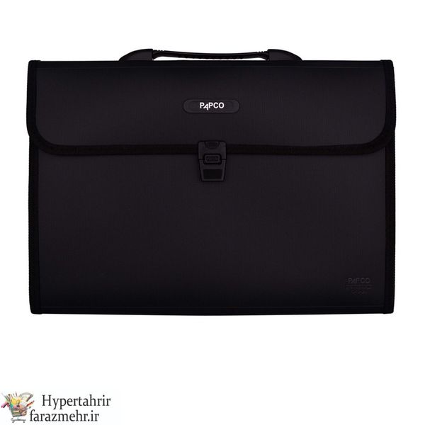 کیف اکسپندینگ فایل دسته دار پاپکو (Papco ) کد KDFC-12H رنگبندی ( مشکی - زرد پرتقالی - سبز - طوسی تیره - آبی - سرمه ای )