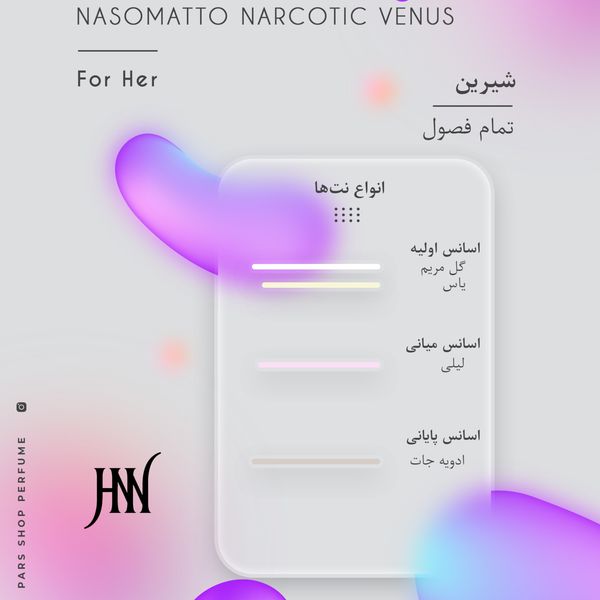 ادکلن ناسوماتو نارکوتیک ونوس 60 میل جانوین (جکوین) Nasomatto Narcotic Venus Johnwin